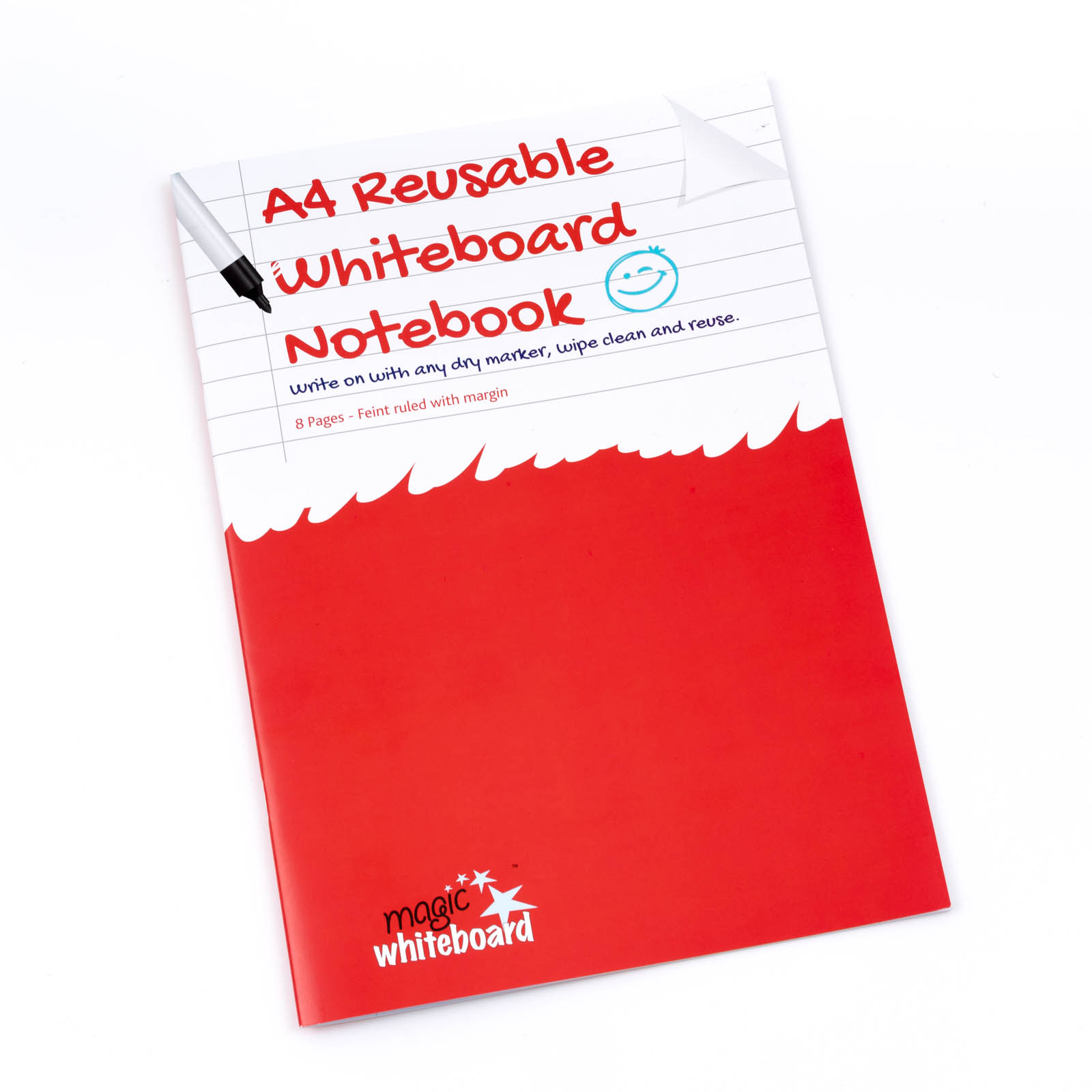 a4 ruled with margin reusable whiteboard notebook