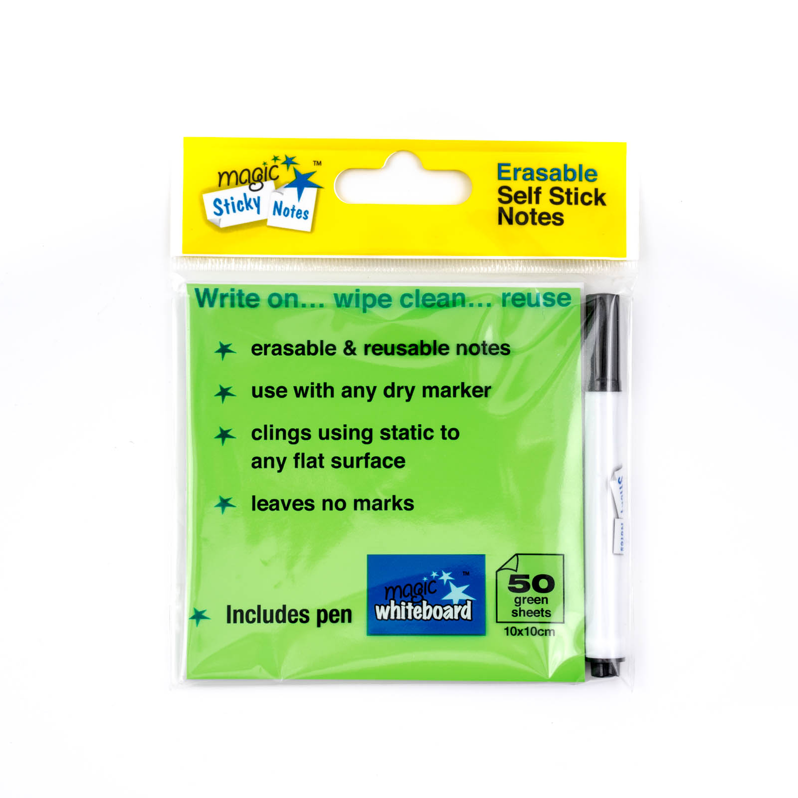 Static notes, magnetic notes, Green erasable Magic Sticky Notes, best post it notes, cheap post it notes, best sticky notes, cheap sticky notes
