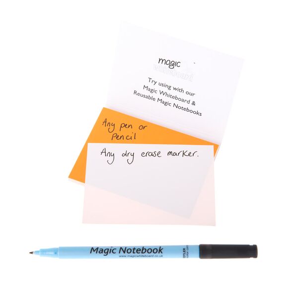 sticky notes, orange reusable notes, magic whiteboard sticky notes