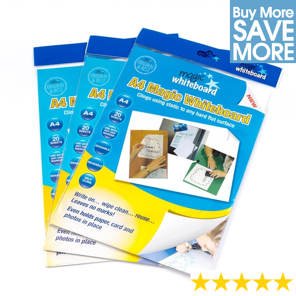 Post it notes, static notes, magnetic notes, multi pack A4 White Magic Whiteboard, wipebook, whiteboard notepad, whiteboard notebook 