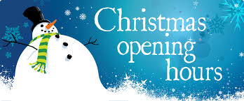 Christmas and New Year Opening Times